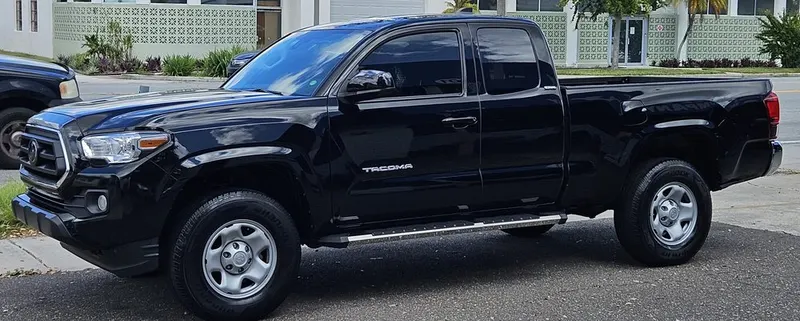 Black Toyota Tacoma freshly detailed